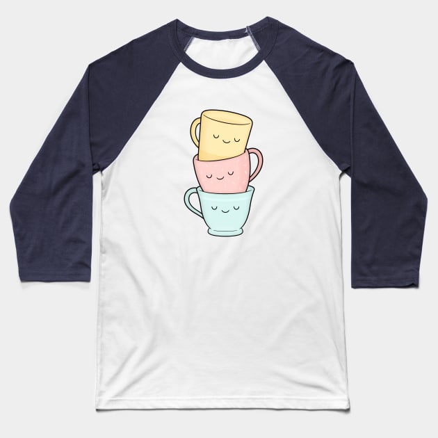 Teacups Baseball T-Shirt by kimvervuurt